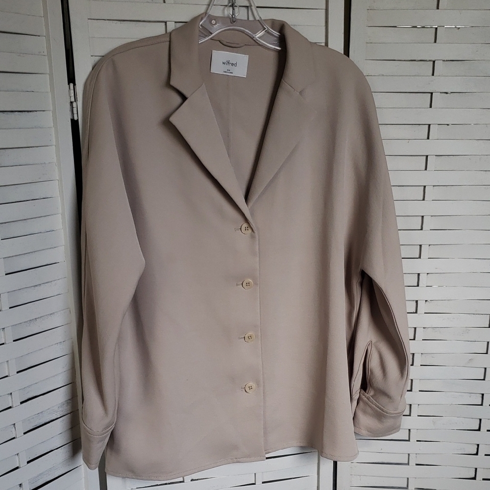 Wilfred Beige Button-Up Lightweight Jacket Blazer 2XS